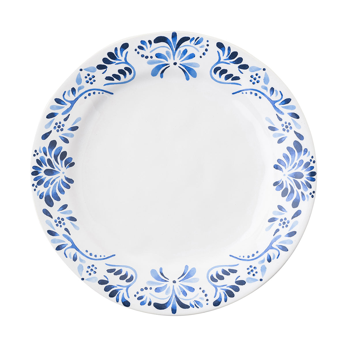 A journey to the sandy Iberian coast inspired this Iberian Journey motif. We've reinterpreted this region's stunning cobalt blue painted tiles and used the blue and white motif as a border on this dinner plate to frame your culinary creations.