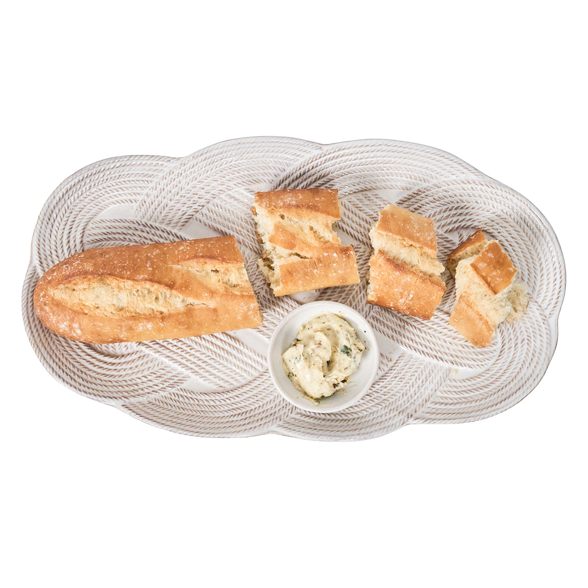 Le Panier Mystic Knot 15" Hostess Tray - Whitewash - Alternate View