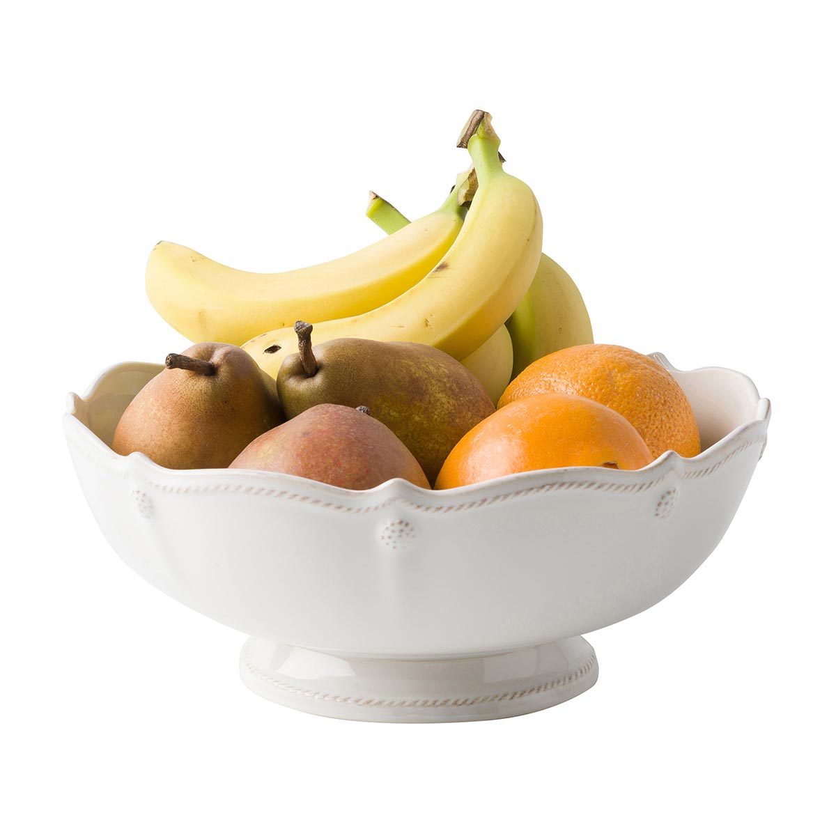 Berry & Thread Footed Fruit Bowl - Whitewash