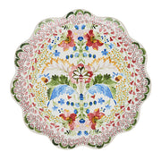 Decorative plate with floral and butterfly design on a white background