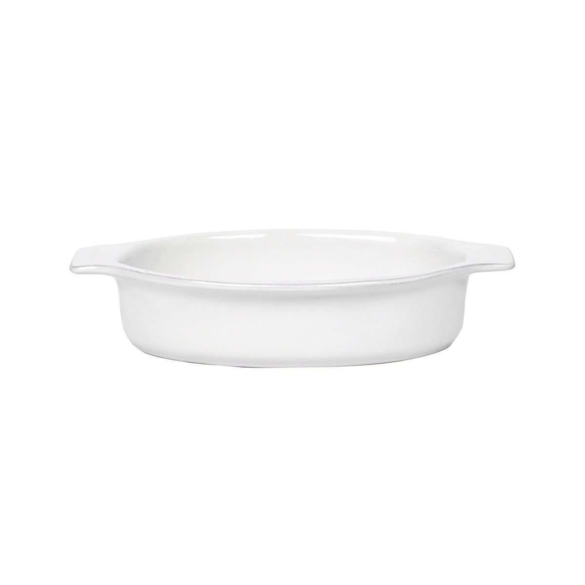 White ceramic baking dish on a white background