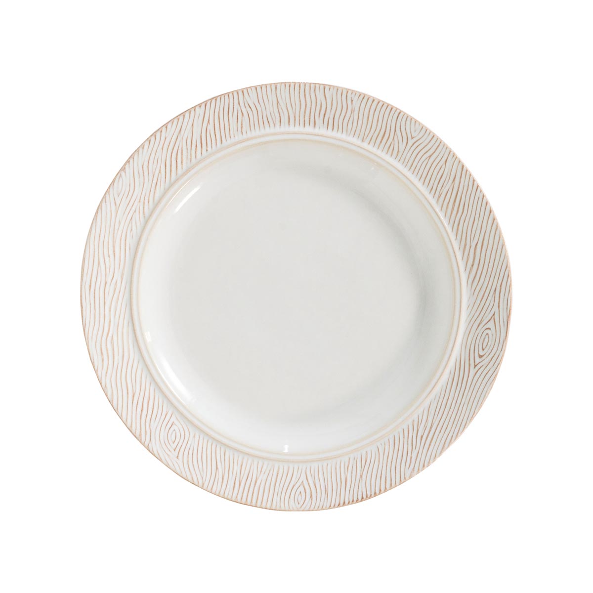 Inspired by the oldest grove of oak trees in England’s Blenheim Park, this woodgrain textured collection is rendered in a fresh and peaceful palette of creams and warm browns, with our signature whitewash glaze and a patina to highlight the beautifully rich motif. Equally idyllic and chic, this versatile plate was designed to complement everything -- from a slice of birthday cake to tapas or toast.