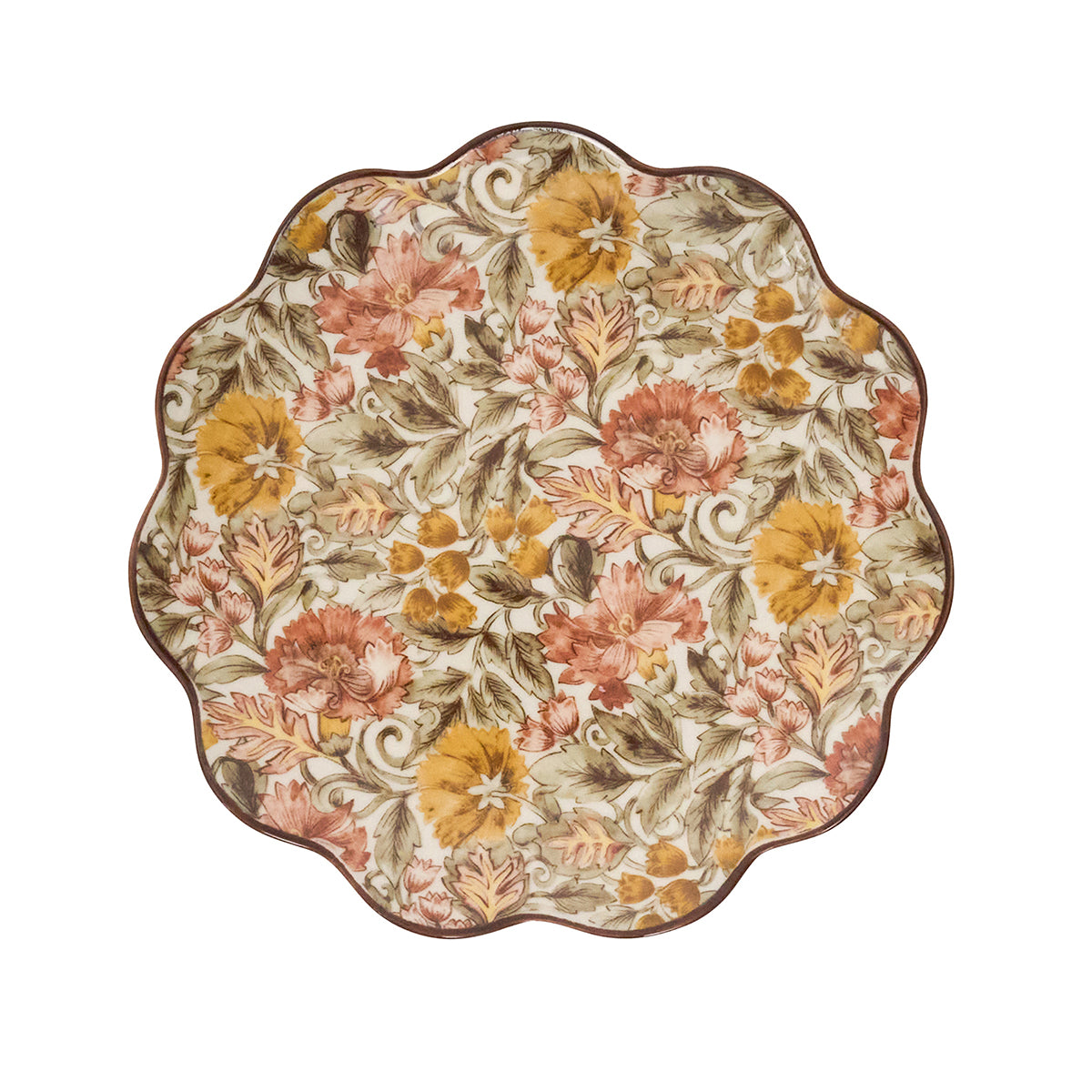 Decorative plate with floral pattern on a white background