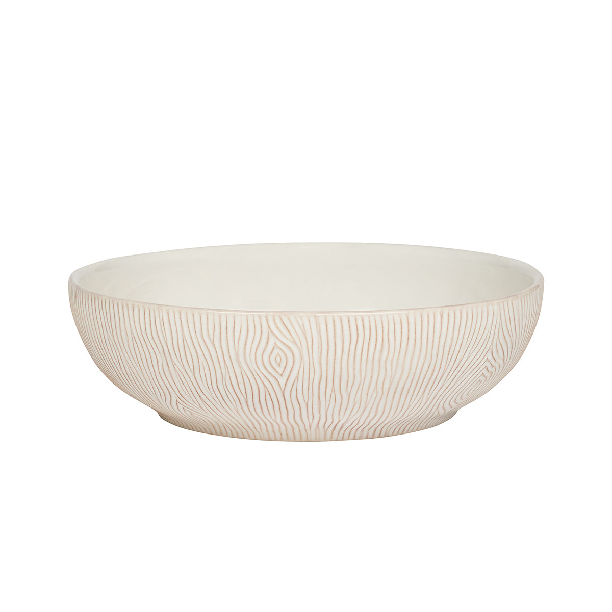 White ceramic bowl with textured surface on a white background