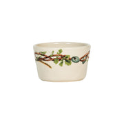 Ceramic bowl with nature-themed design on a white background