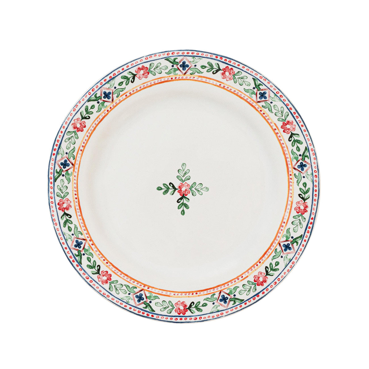 Decorative plate with floral patterns on a white background