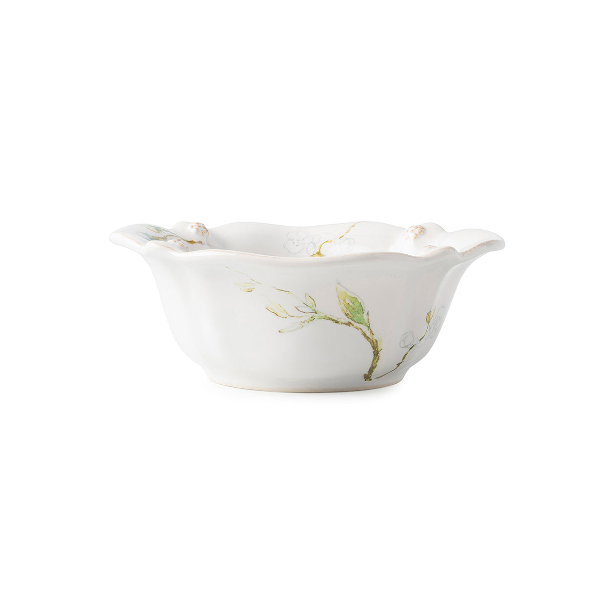 From our Berry & Thread Collection, this subtly scalloped, deep cereal or ice cream bowl ties in our new Jasmine imagery.