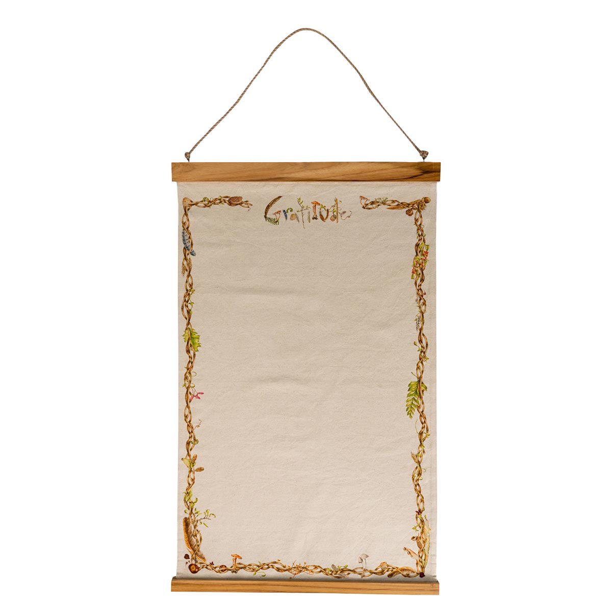 Decorative scroll with gold leaf design on a white background