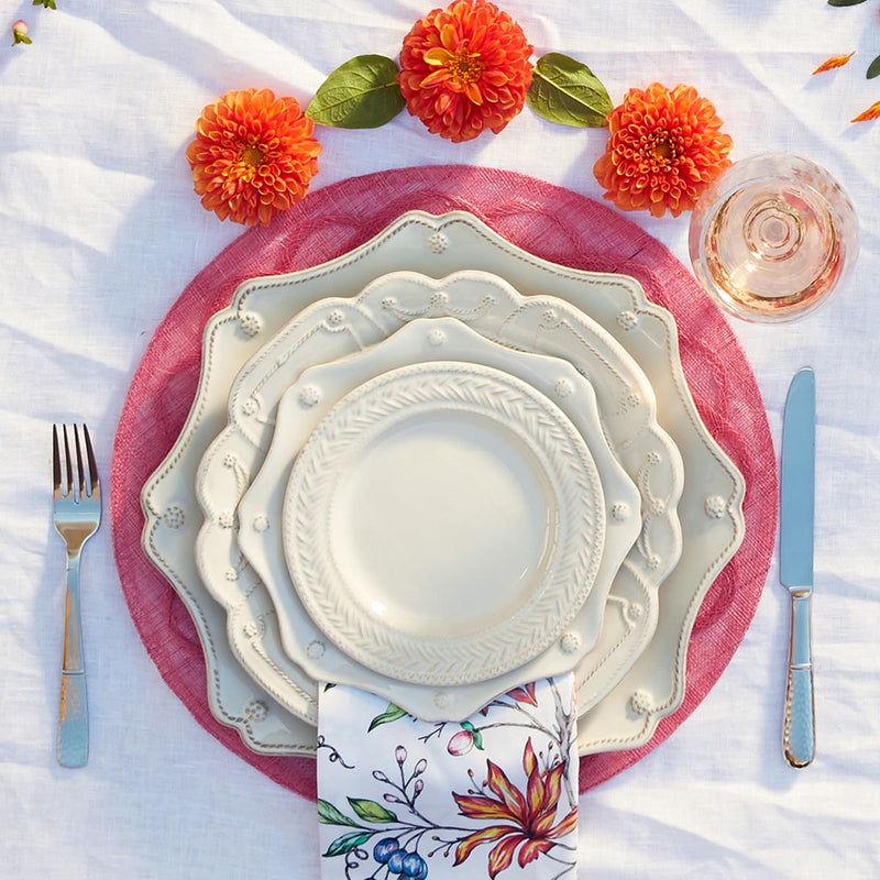 Berry & Thread and Le Panier whitewash place setting