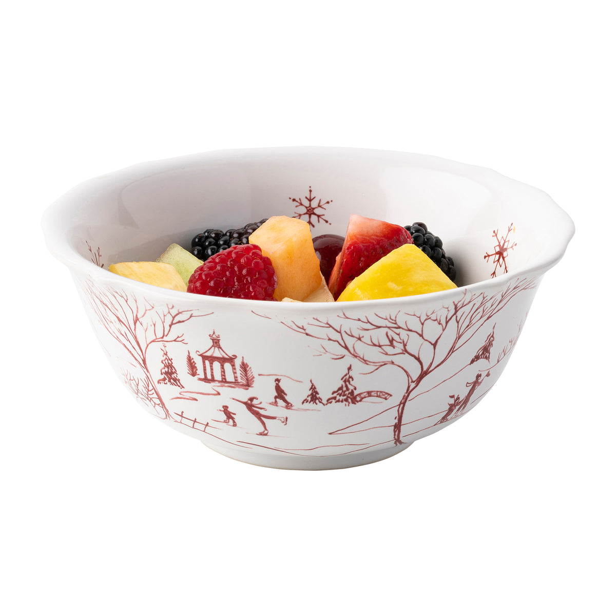Country Estate Winter Frolic Cereal Bowl Set/4 - Ruby - Detail