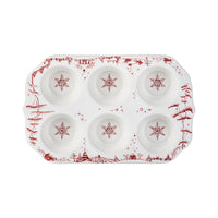 Our beloved Country Estate is covered in snow and sprinkled with snowflakes, heralding the time of year to stay cozy and bake delicious things. For Sunday brunch or Christmas morning muffins, this dish serves your favorite recipes in festive style - making every occasion a celebration. On its own - or better yet, filled with homemade goodies - this beautifully painted dish also makes a fabulous gift.  