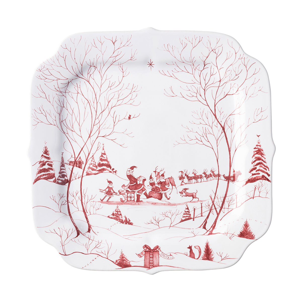 Country Estate Winter Frolic Cookie Tray - Ruby