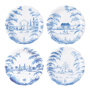 Country Estate Party Plate Assorted Set/4 - Delft Blue