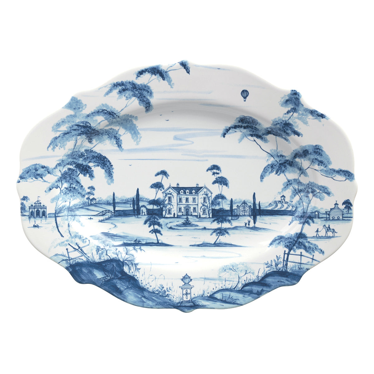 Country Estate 18in Platter - Delft Blue-2nd