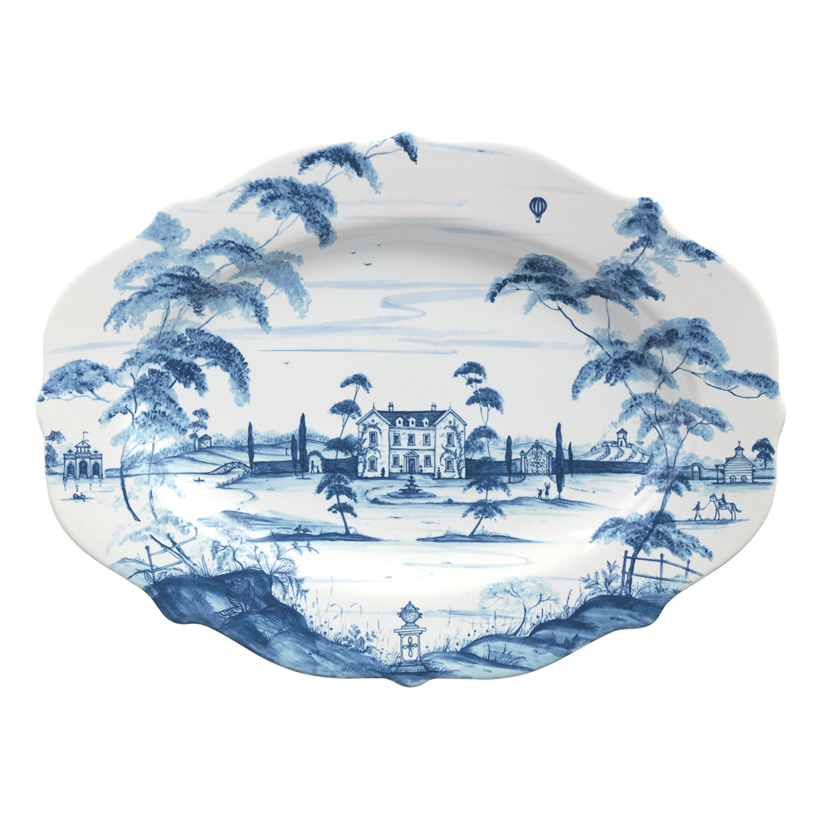 Country Estate 18" Platter - Delft Blue