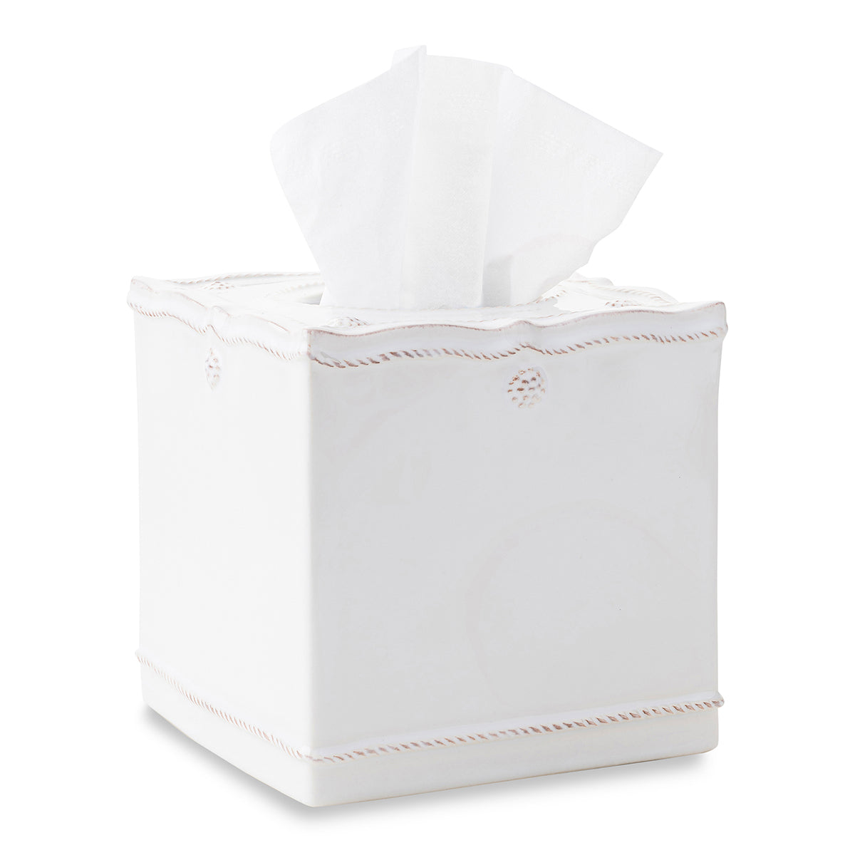 Berry & Thread Tissue Box Cover - Whitewash - Alternate View