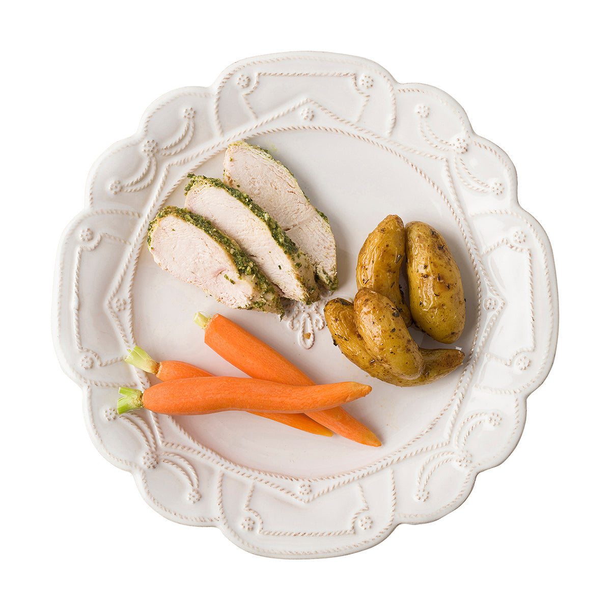 Jardins du Monde Dinner Plate Set/4 - Whitewash - Alternate View
