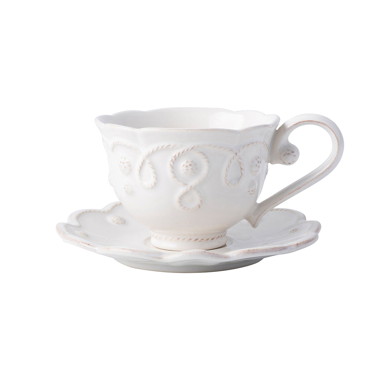 Jardins du Monde Tea Cup Set/4 - Whitewash - Alternate View
