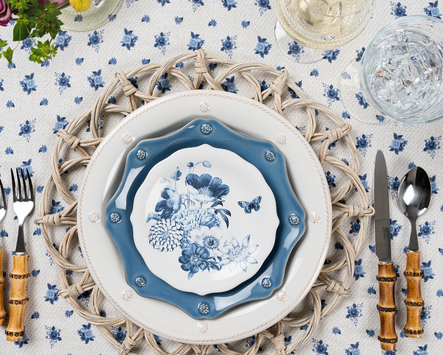 Field of Flowers Side/Cocktail Plate - Chambray Set/4 | 2nd