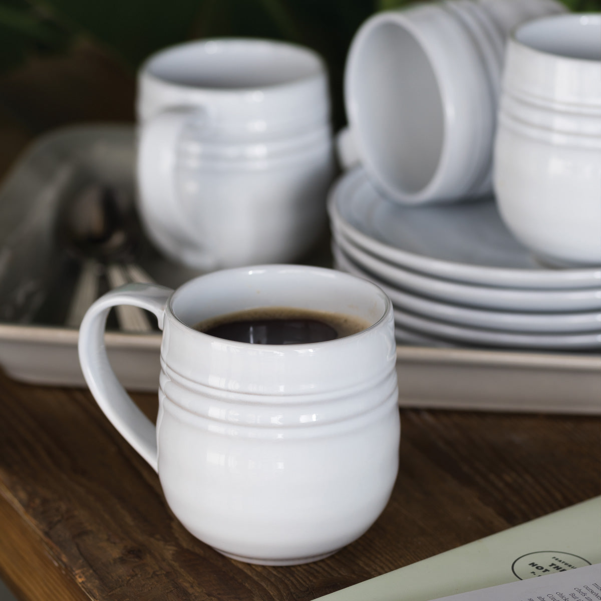 Bilbao Cofftea Cup Set/4 - White Truffle - Alternate View