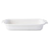 From our Le Panier Collection- The whitewash braided border on this large baking dish is reminiscent of nautical and equestrian traditions. 
