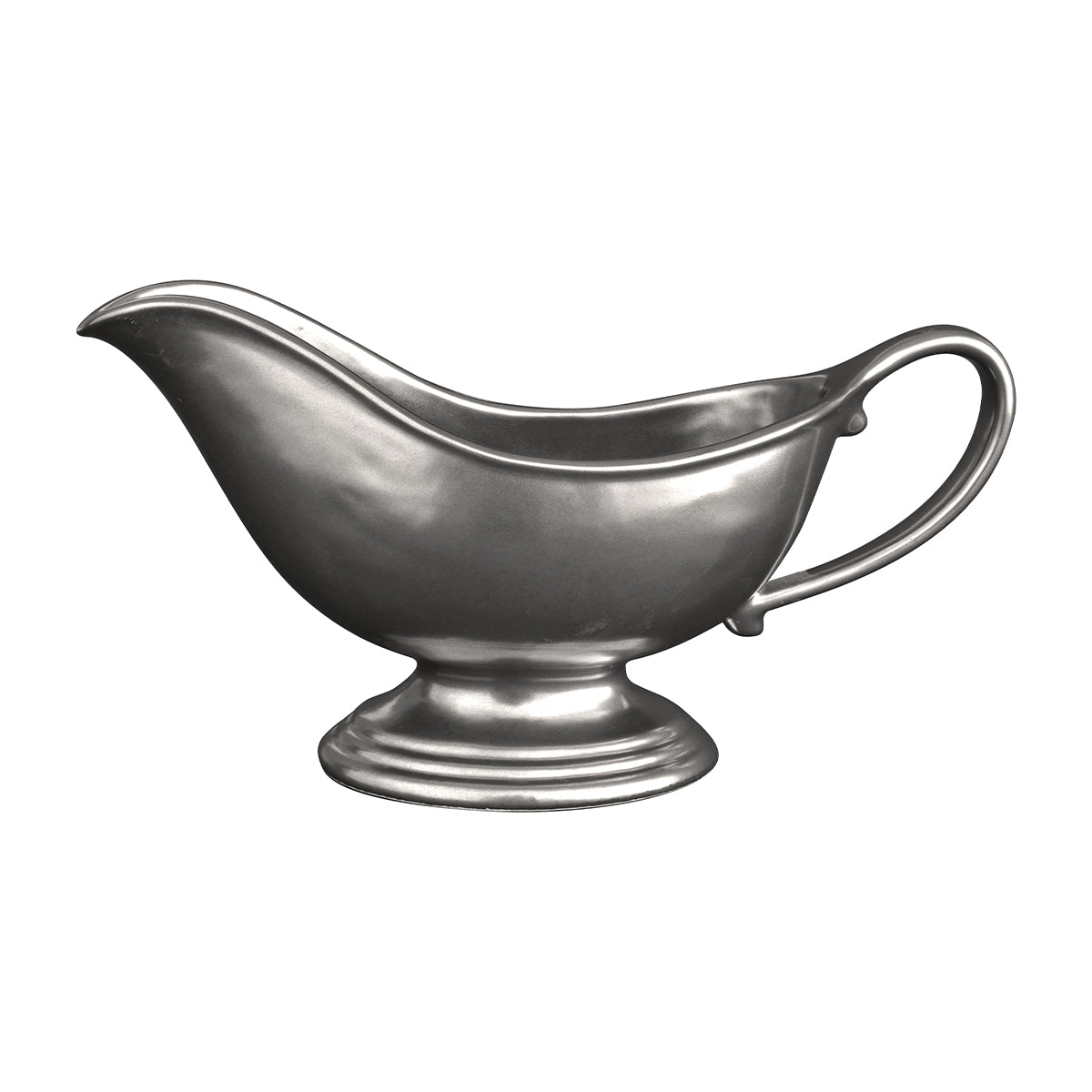 From our Pewter Stoneware Collection - A great finishing touch for your Pewter Stoneware collection, our sauce boat has a lovely silhouette and is perfect for your most decadent sauces and mouthwatering gravies.