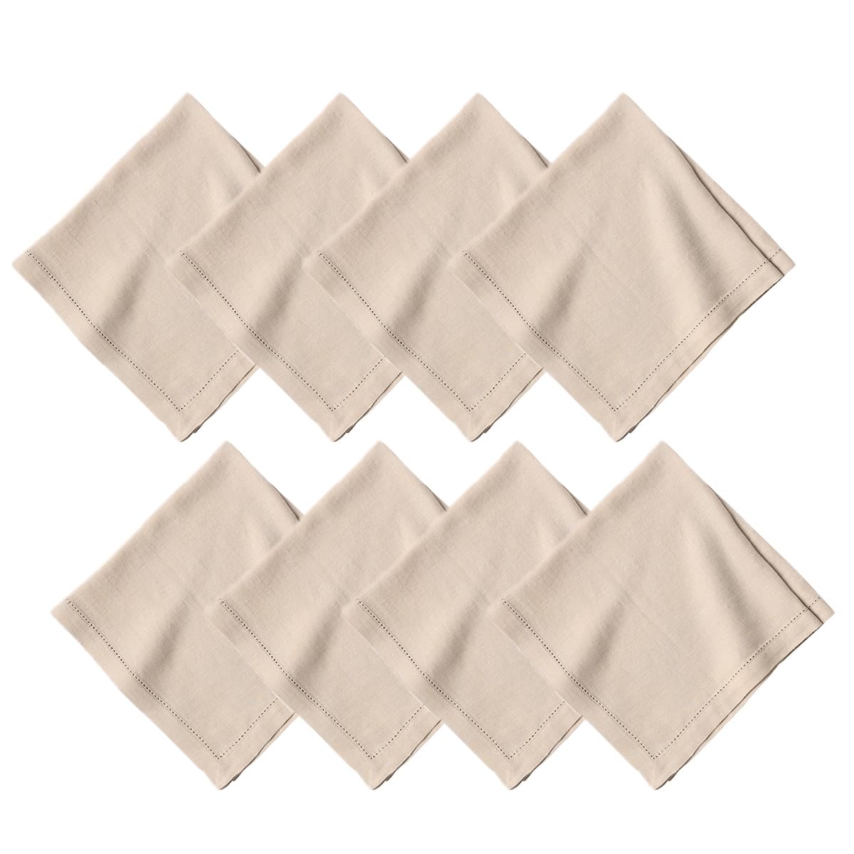 Our specially crafted fabric is gently washed for a soft hand that just gets better over time, reminiscent of an heirloom linen. Our napkin features a subtle herringbone weave with a delicate hemstitch border. Thoughtfully designed to combine natural texture with classic pattern. Set of 8.