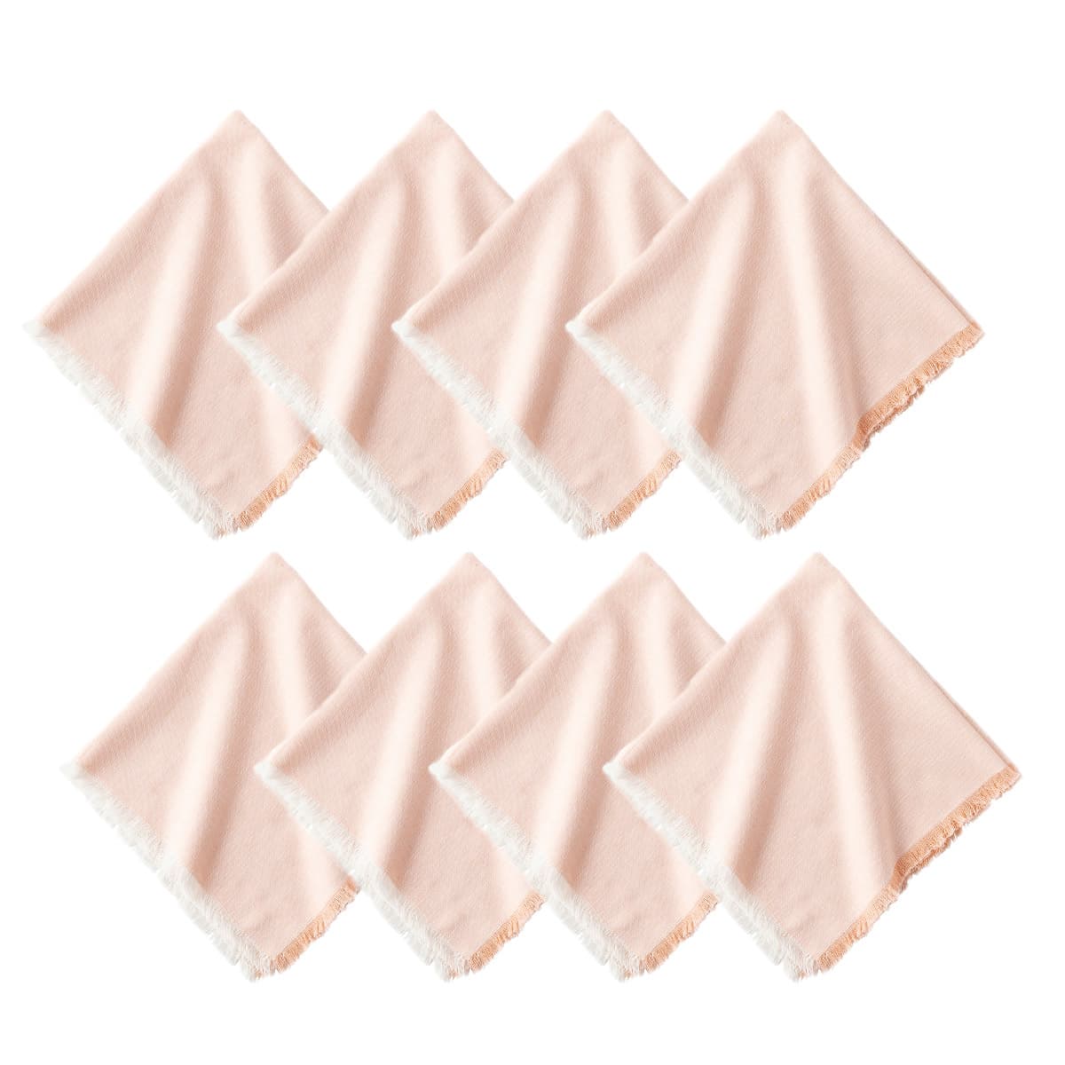 Our Essex napkins feature a subtle cross weave texture, and this gentle petal pink hue will add a charming and sophisticated elegance to any table. Set of 8.