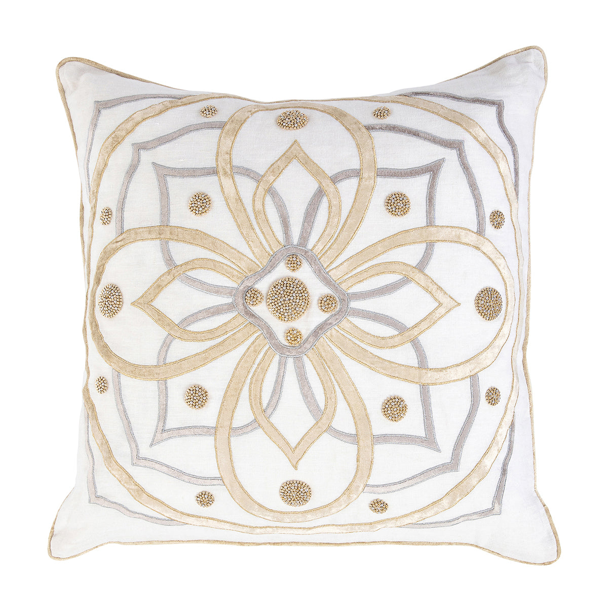 Berry & Thread Pillow 22 in - Gold-Silver-1st