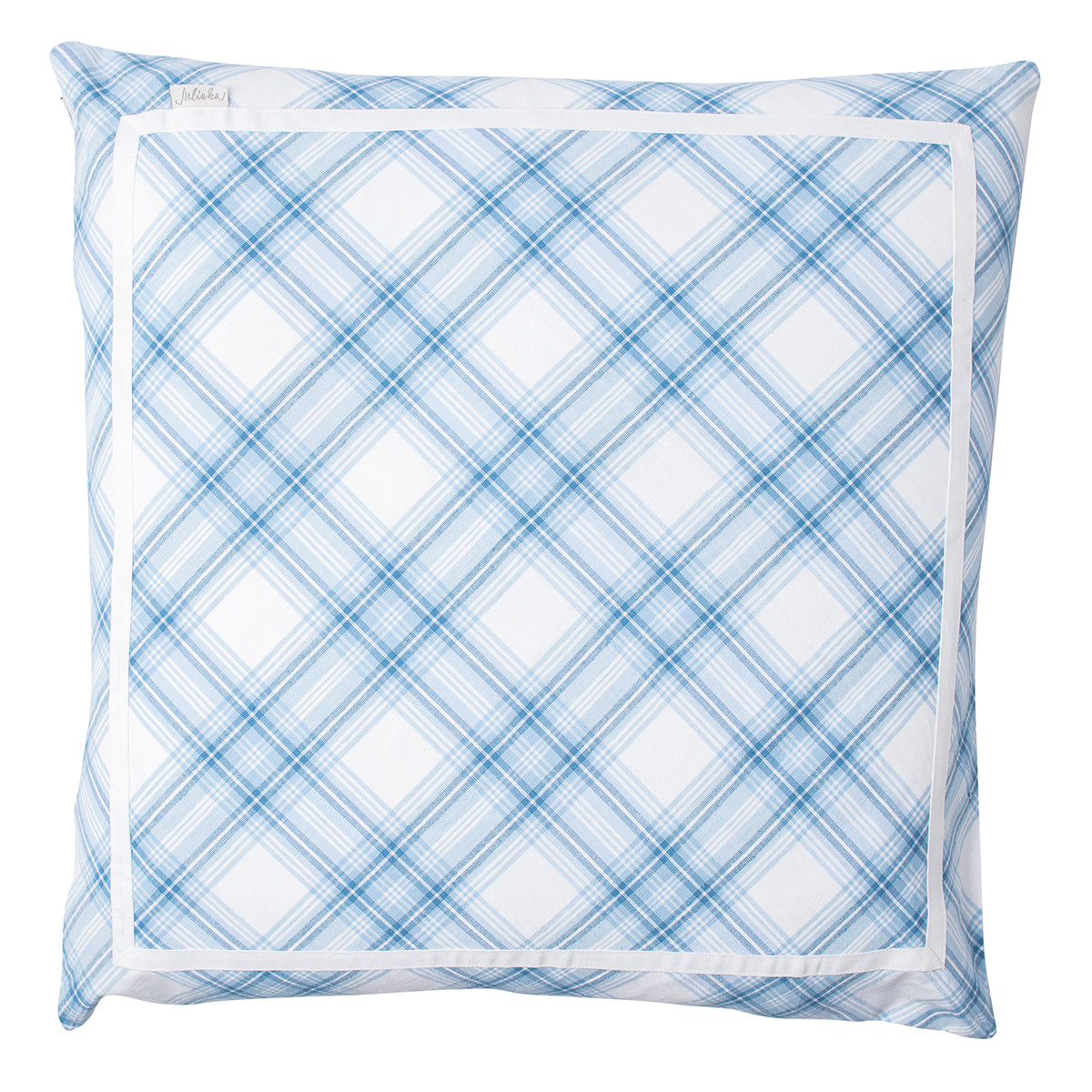 Accent your living room, bedrooms or sitting room with classic Tartan in a soft Chambray blue hue! This 20-inch plaid pillow is trimmed with a soft velvet border and brings a welcome amount of whimsy to every room.