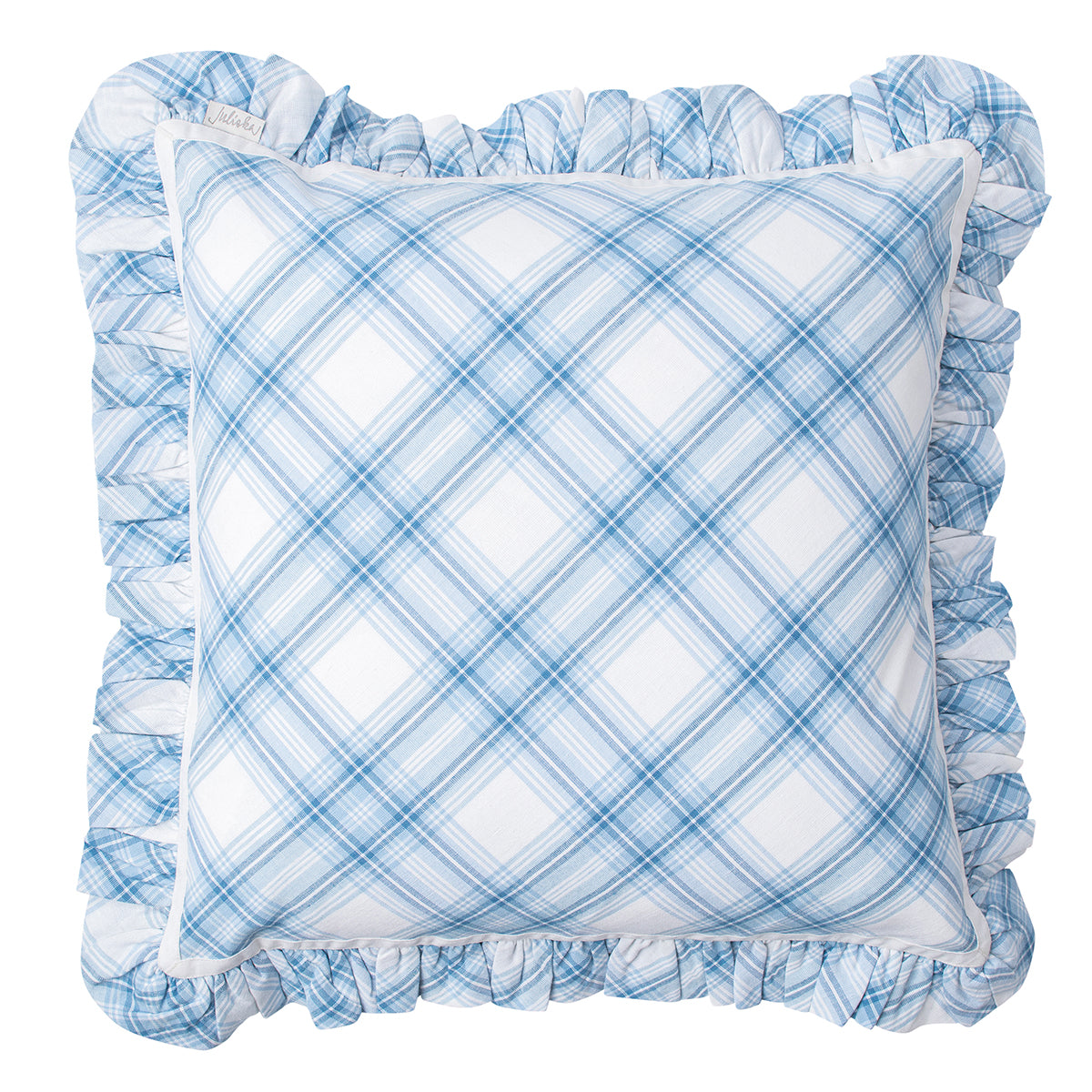 Blue ruffle pillow best sale