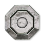 Octagonal metal tray on a white background