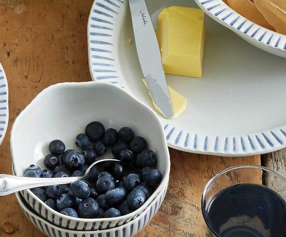 Sitio Stripe Cereal Bowl Set/4 - Indigo | 2nd