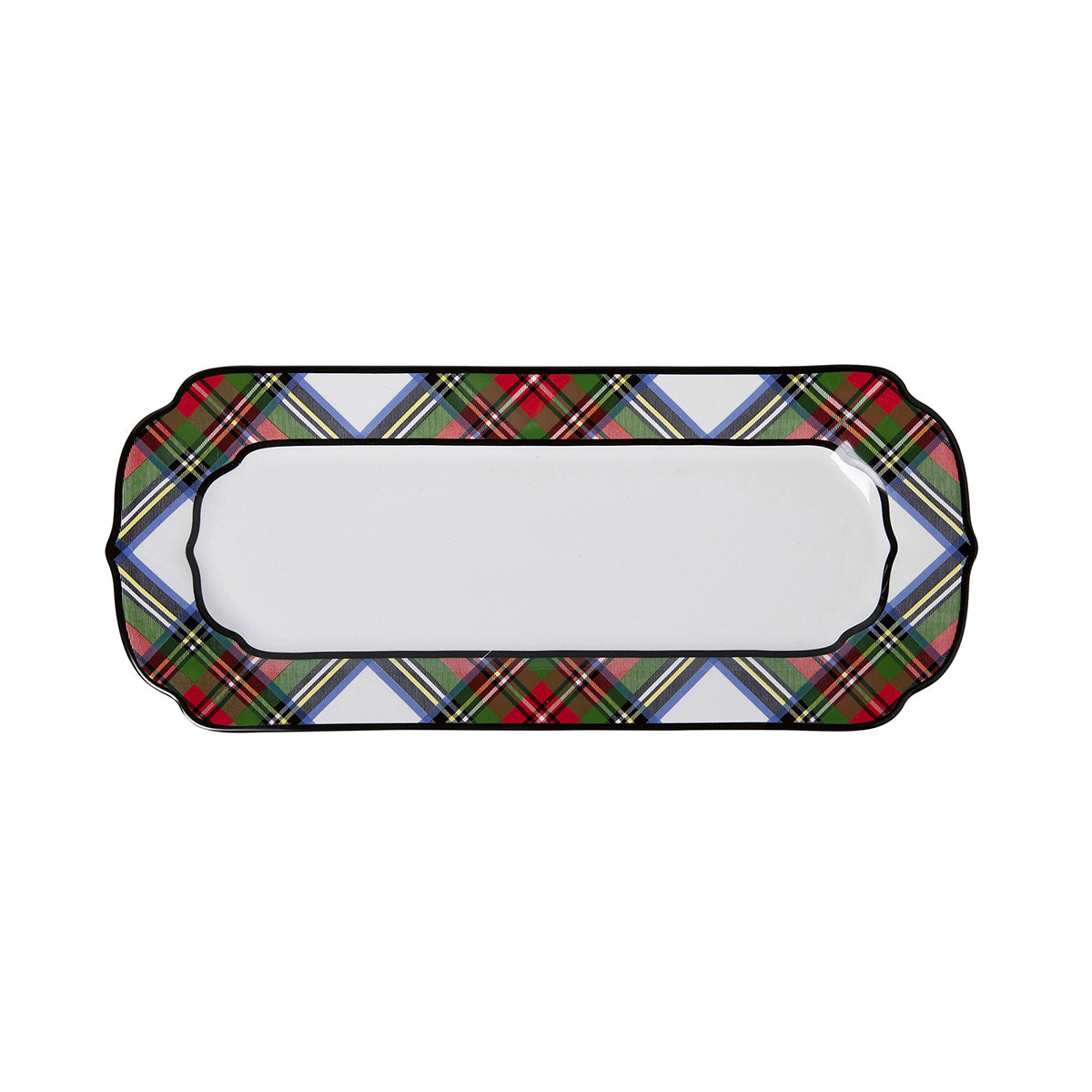This dapper tray is part of Juliska's new Stewart Tartan dinnerware collection from plumpuddingkitchen.com, crafted by artisans in Portugal. Enjoy styling the rich and colorful tartan motifs with other classic patterns for an elevated festive look. This classic serveware piece equally hosts savory noshes as well as desserts.