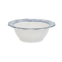 Juliska and Veronica Beard bring you a collaboration of dinnerware inspired by the colors and patterns of the Iberian coast. The sweetly scalloped rim of this cereal/ice cream bowl is banded with a Bohemian blue and white floral motif and is perfecly porportioned for your steel cut oats or a scoop or two of your favorite ice cream flavor.