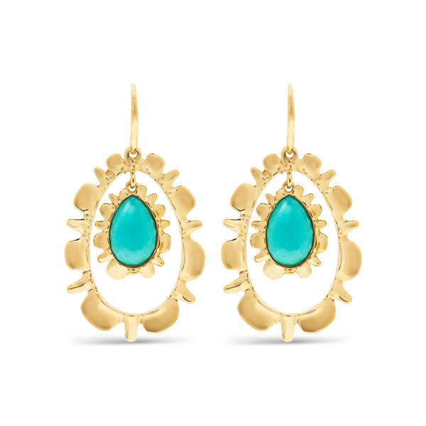 [PRIMAUTE] TWICEジヒョ着用☆AURORA ROUND Earrings Bliss Ruffle Drop Earrings - Turquoise – Juliska Factory Outlet