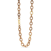 A classic chain re-imagined by Mother Earth. Delicately hand carved and polished Teak wood links are accented with golden ropes. It’s a lovely reminder to drink in the fresh air and stay grounded.