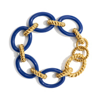 Gold and lapis link bracelet.