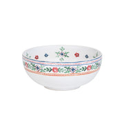 Decorative ceramic bowl with floral patterns on a white background