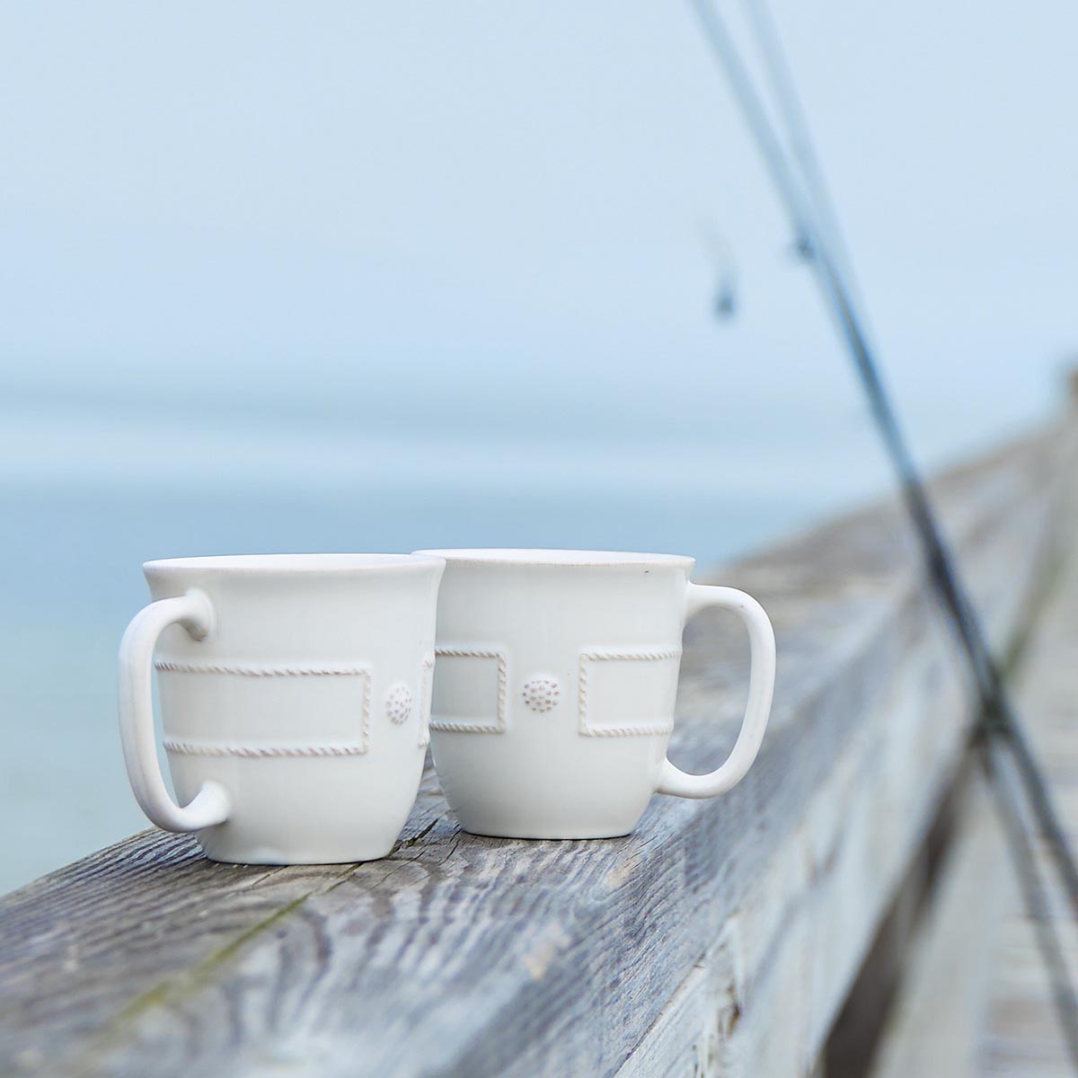 Berry & Thread French Panel Cofftea Cup Set/4 - Whitewash - Alternate View
