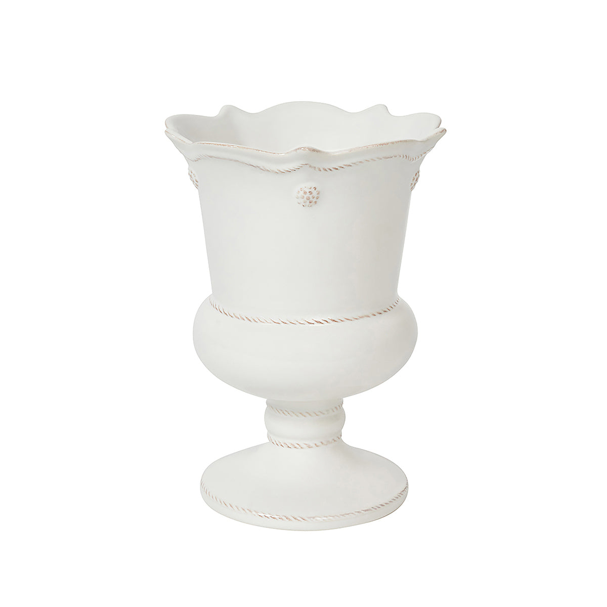 White decorative planter on a white background