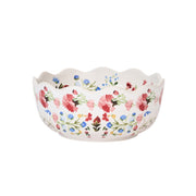Decorative ceramic bowl with floral pattern on a white background