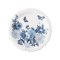 The wildly romantic motif of blooms and butterflies in a dreamy palette of chambray blue hues makes this pretty plate ideal for serving salads (here is a perfect moment to sprinkle flower petals on your greens) and desserts (we adore the contrast of anything with bright summer berries). The softly scalloped rim creates an eye-catching silhouette that is lovely for layering with other tableware. 