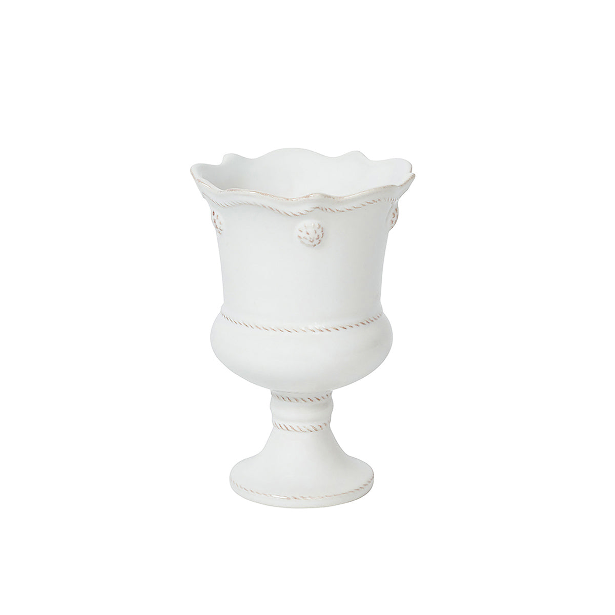 White decorative planter on a white background