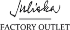 Juliska Factory Outlet logo with a black signature-style text on a white background